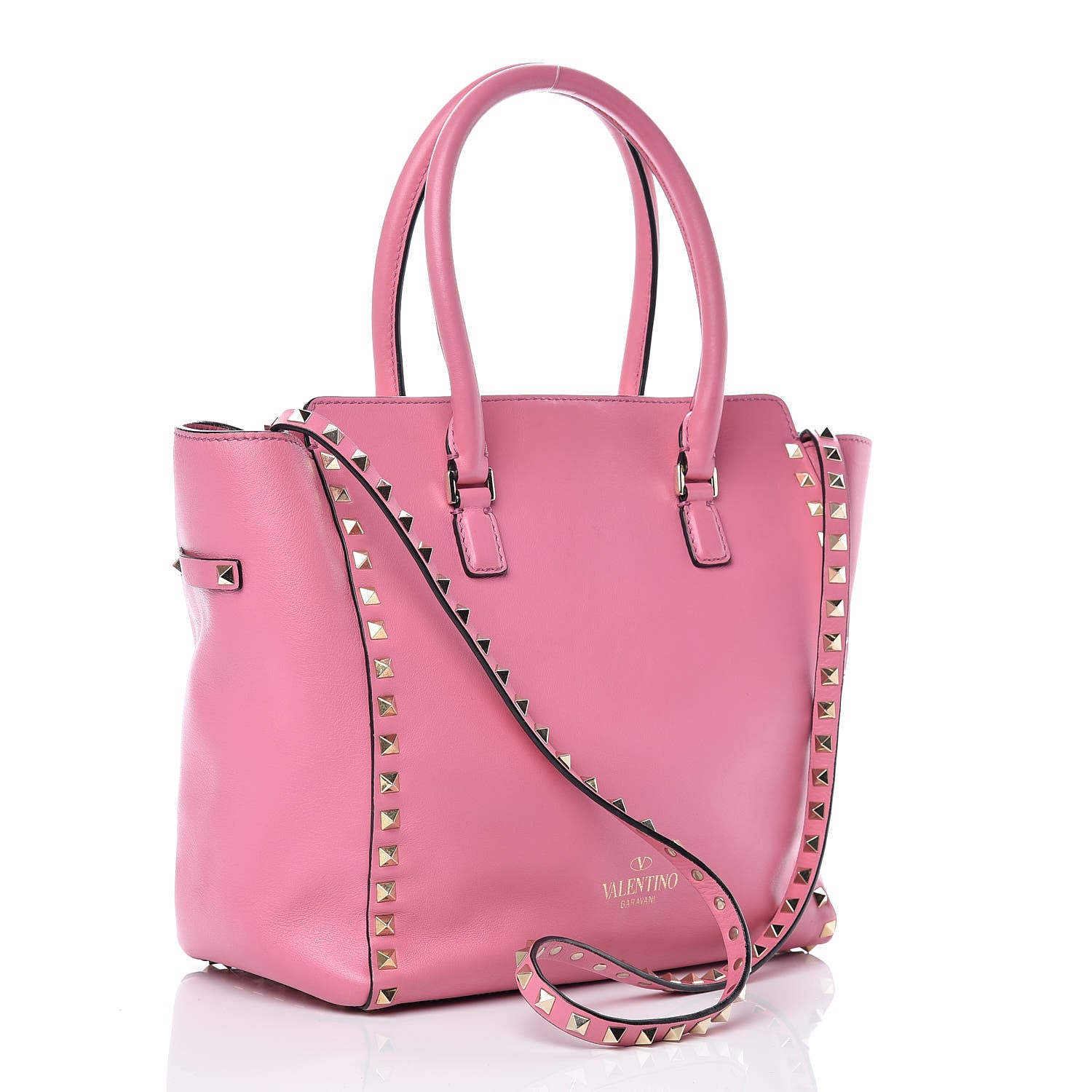 Valentino Garavani Vitello Rockstud Double Handle Tote Ninphea 3 of 13