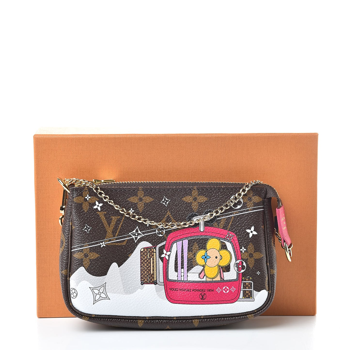 Monogram 2019 Christmas Animation Mini Courchevel Pochette Accessories Fuchsia