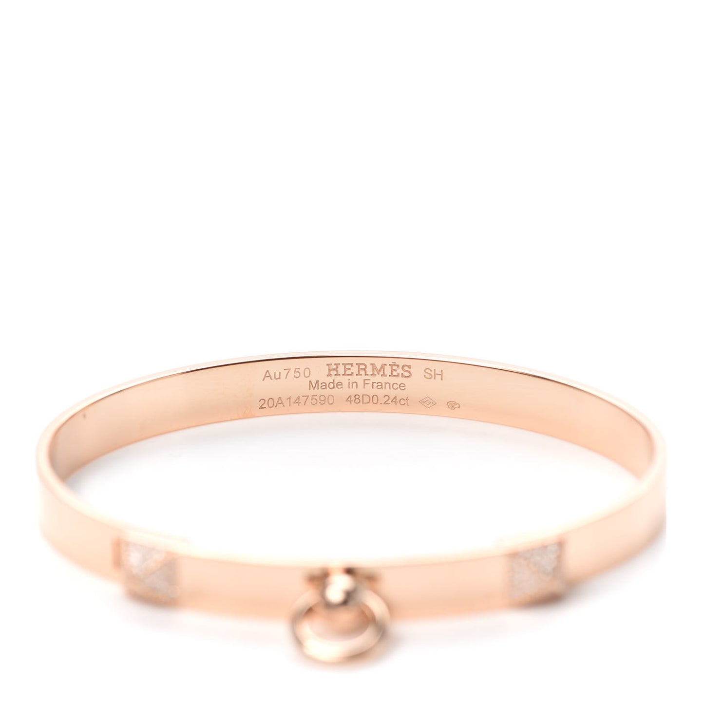 18K Rose Gold Diamond PM Collier De Chien Bracelet SH