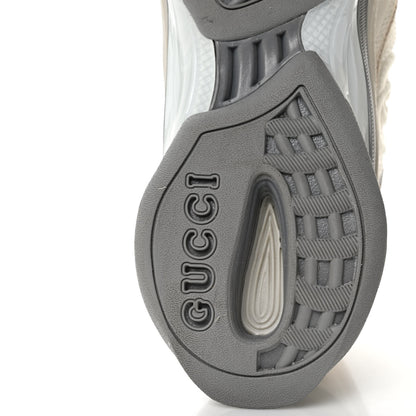 Gucci Technical Knit Fabric Suede Calfskin Womens Gucci Run Sneakers 36 Off White Grey 7 of 9