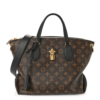 Louis Vuitton Monogram Flower Zipped Tote MM Black 1 of 9