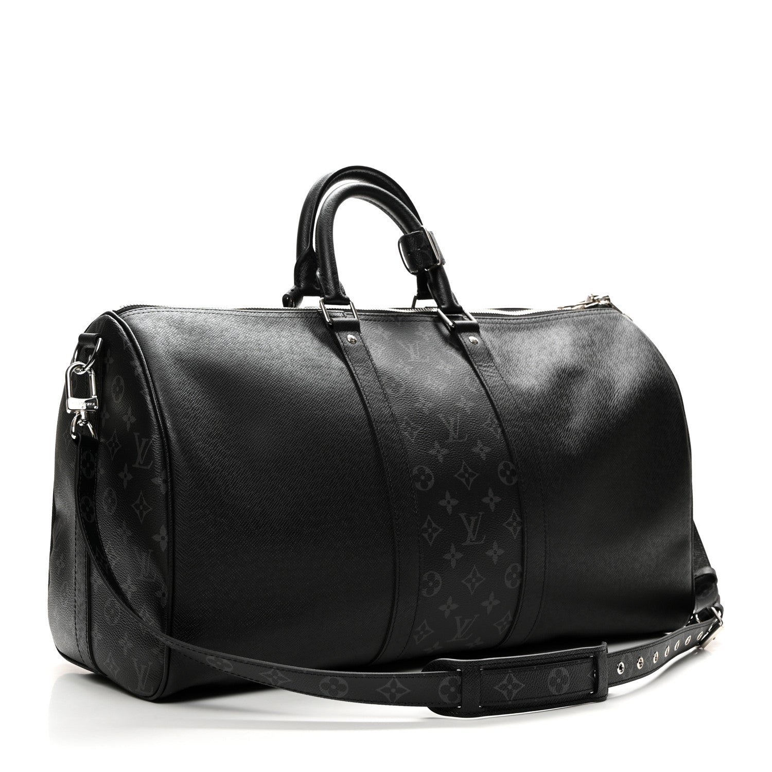 Louis Vuitton Taiga Monogram Eclipse Keepall Bandouliere 50 Black 2 of 8