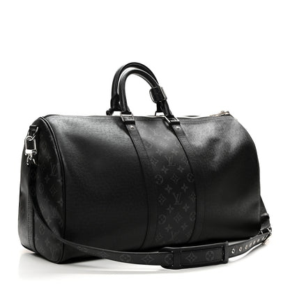 Louis Vuitton Taiga Monogram Eclipse Keepall Bandouliere 50 Black 2 of 8