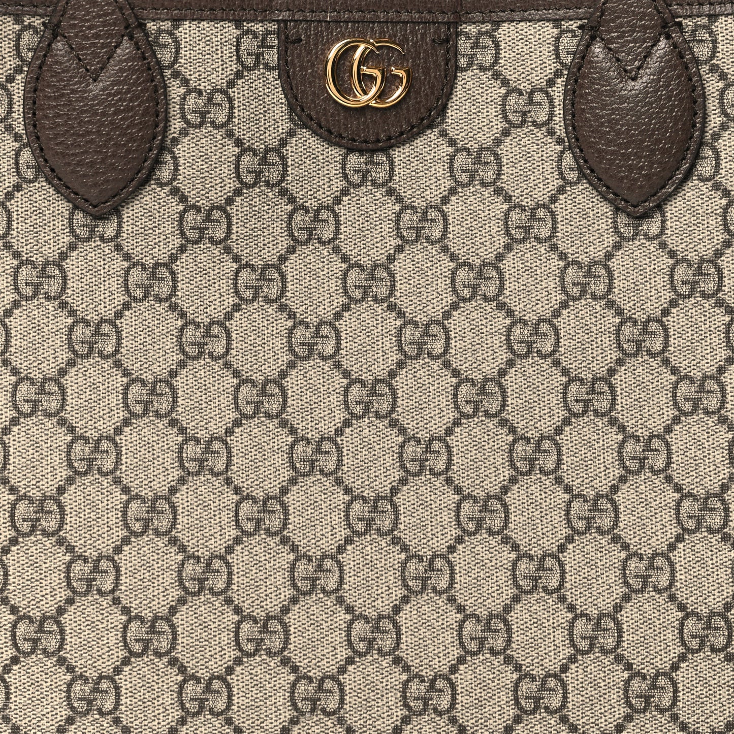 GG Supreme Monogram Textured Calfskin Medium Ophidia Shoulder Tote Bag Beige Ebony New Acero