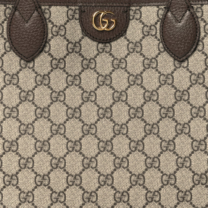 Gucci GG Supreme Monogram Textured Calfskin Medium Ophidia Shoulder Tote Bag Beige Ebony New Acero 8 of 12