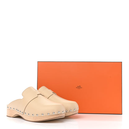 Hermes Calfskin Calya Mules 39 Hetre 8 of 8