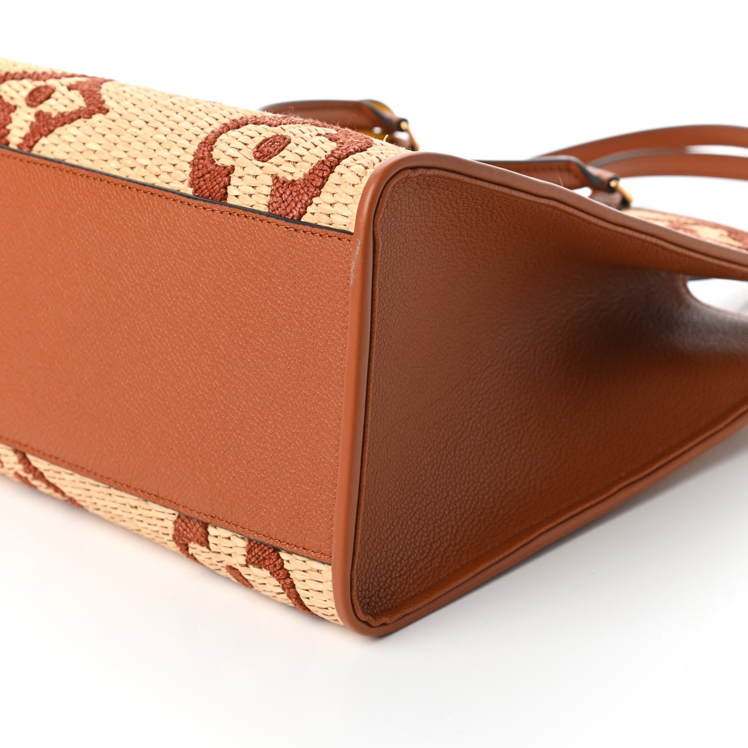 Louis Vuitton Raffia Calfskin Monogram Giant Onthego MM Tan 7 of 11