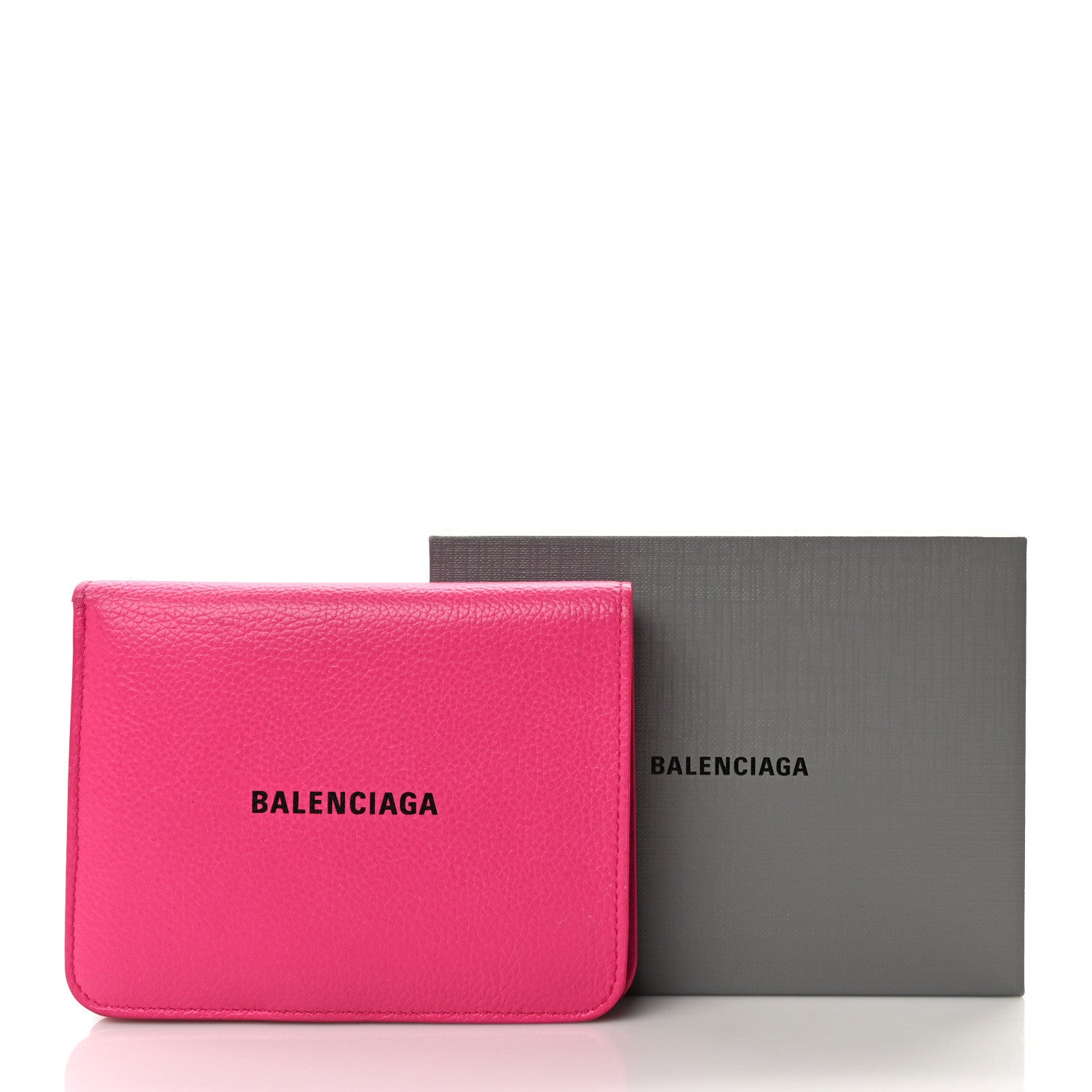 Balenciaga Calfskin Logo Medium Cash Wallet Acid Fuchsia 8 of 8