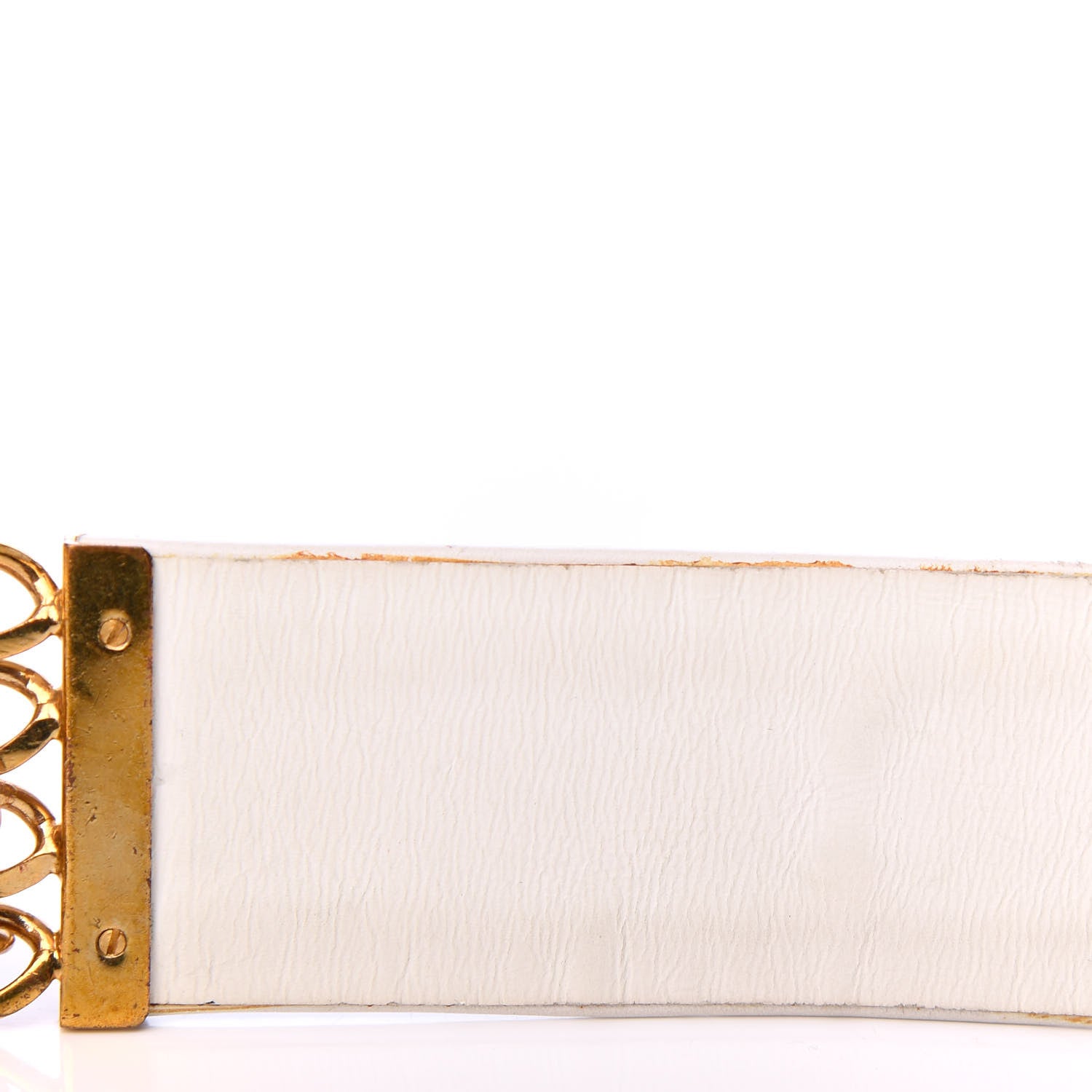 Chanel Lambskin Chain CC Belt 85 34 White 6 of 9