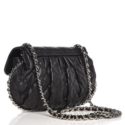 Chanel Washed Lambskin Quilted Medium Chain Around Messenger Black 3 of 8