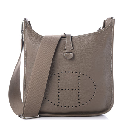 Hermes Taurillon Clemence Evelyne III PM Etoupe 2 of 9