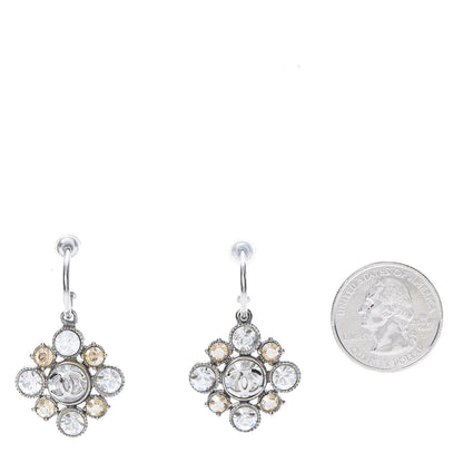 Chanel Crystal CC Dangle Earrings Silver 2 of 4