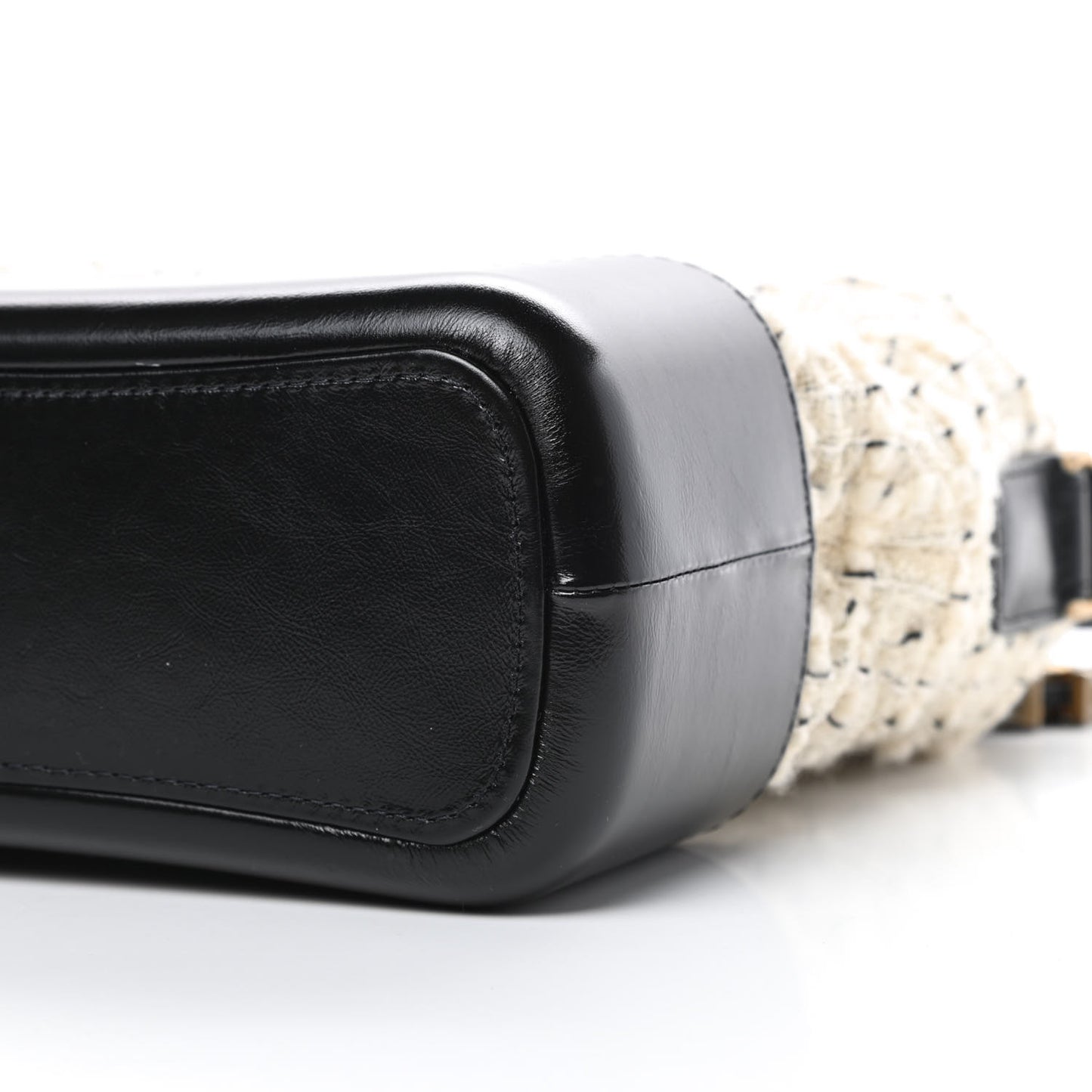 Tweed Calfskin Quilted Medium Gabrielle Hobo Ivory Black