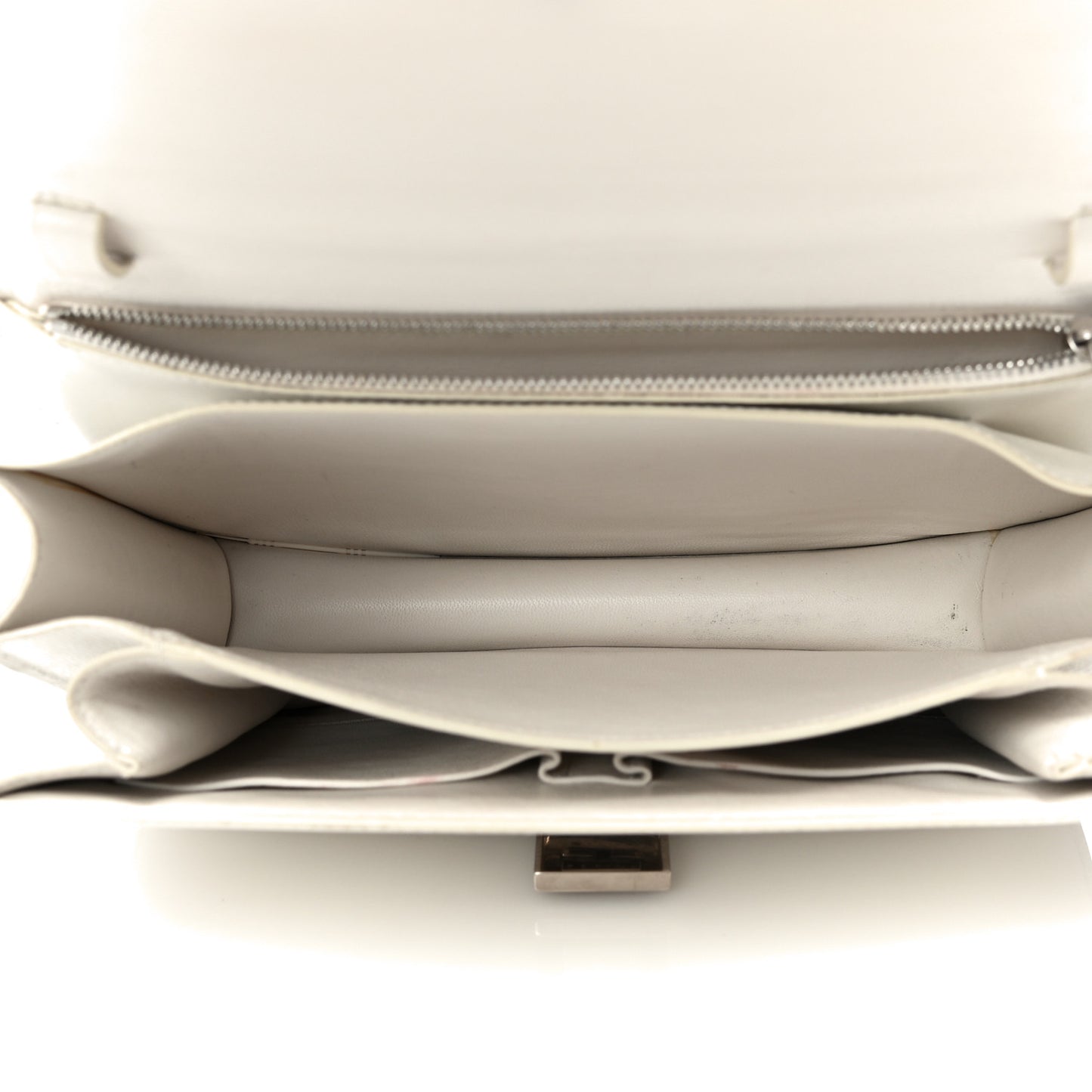 Liege Calfskin Medium Classic Box Flap Bag White