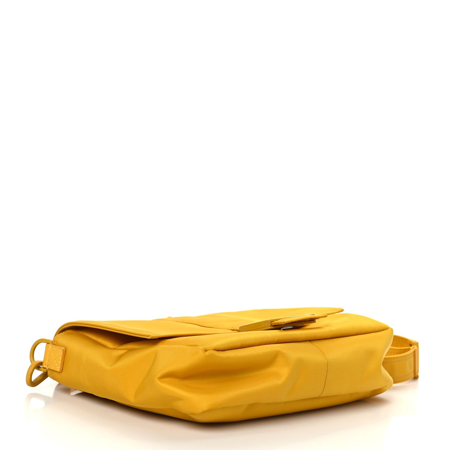 Fendi Econyl Nylon Cuoio Romano Monochrome Medium Baguette Messenger Bag Sunflower 5 of 9