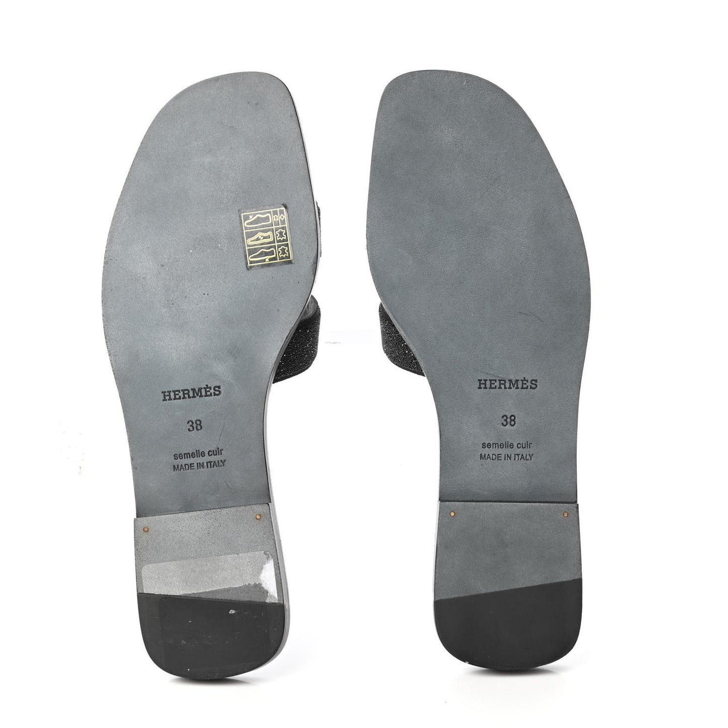 Suede Goatskin Crystal Powder Oran Sandals 38 Black