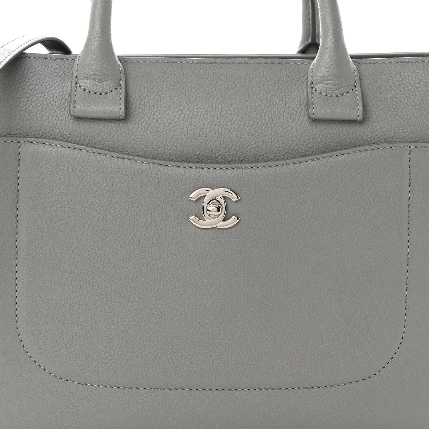 Chanel Grained Calfskin Small Neo Executive Shopper Tote Grey 8 of 10