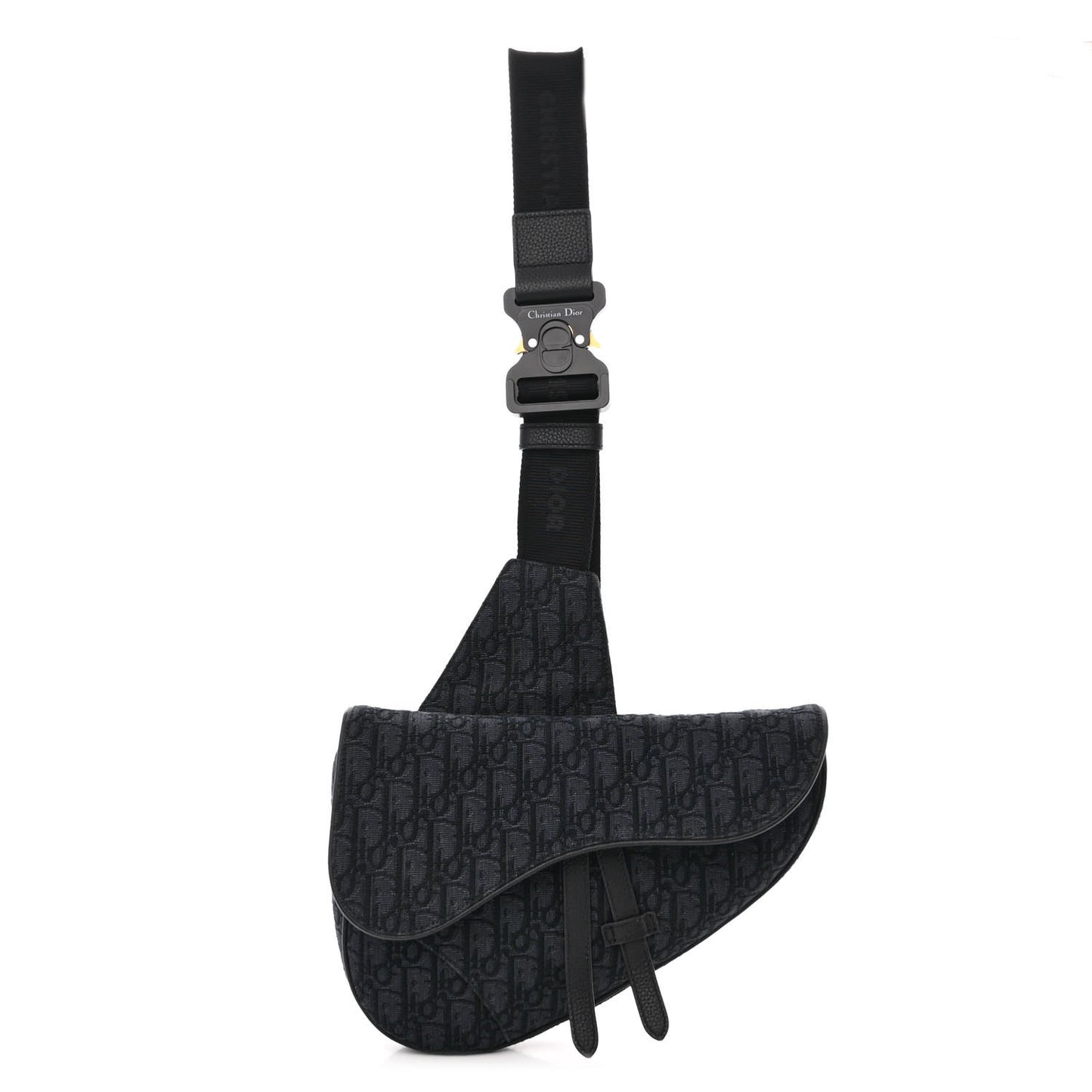 Oblique Mens Saddle Bag Black Blue