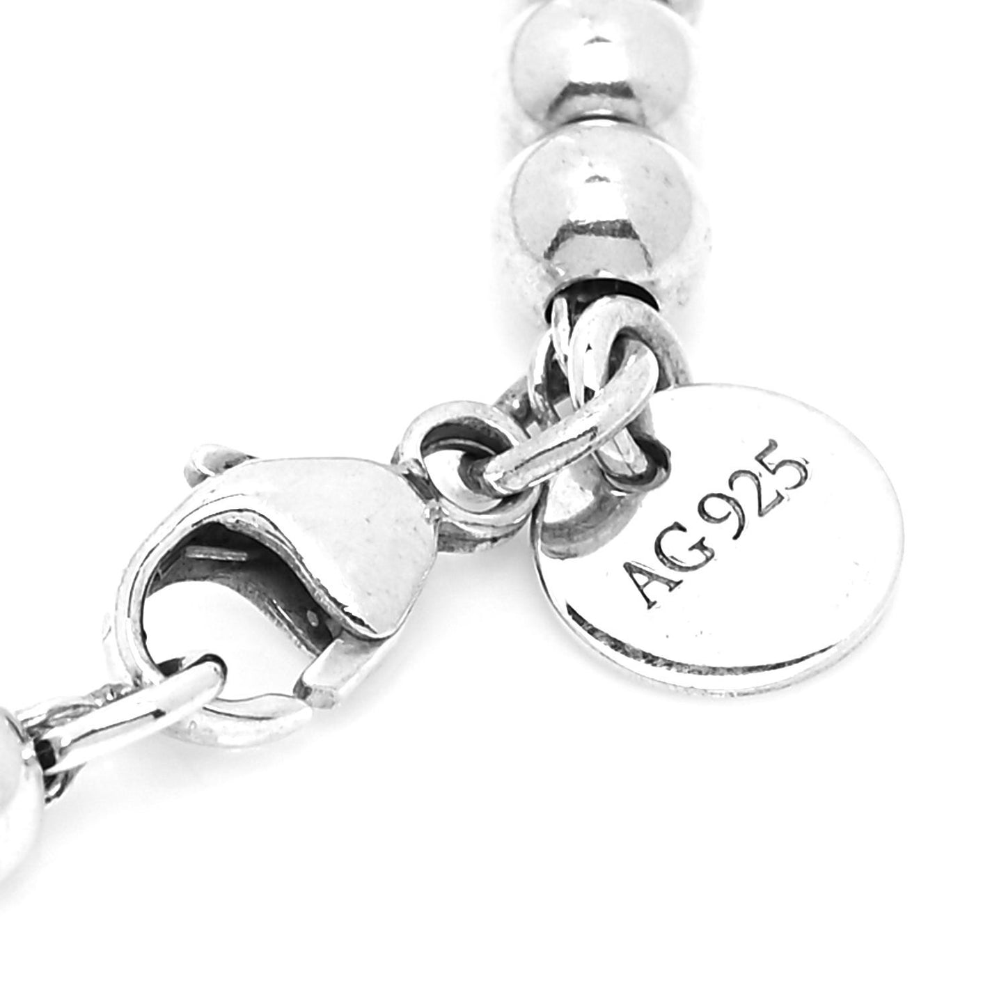 Sterling Silver 4mm Bow Bead Bracelet