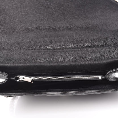 Saint Laurent Sheepskin Matelasse Chevron Monogram Large College Satchel Black 7 of 11