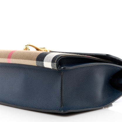Burberry Derby Calfskin House Check Small Macken Crossbody Bag Ink Blue 12 of 12