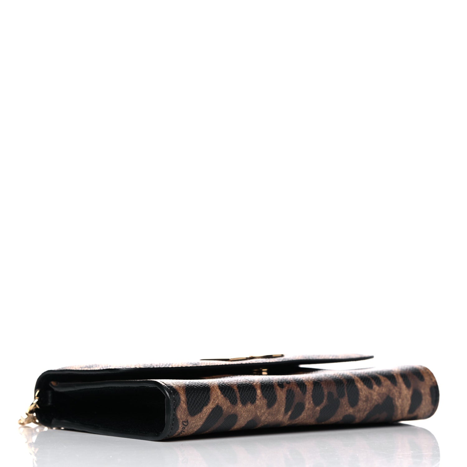 Dolce & Gabbana Dauphine Leopard Print Wallet On Chain Black 4 of 12