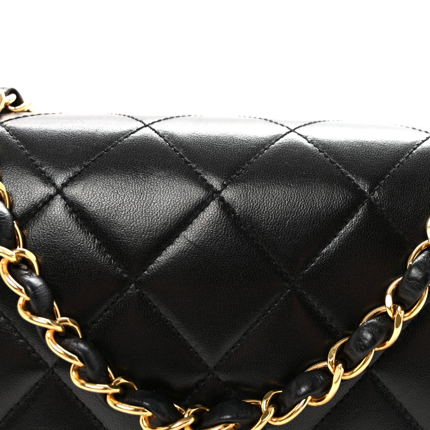 Lambskin Quilted Medium Single Flap Black