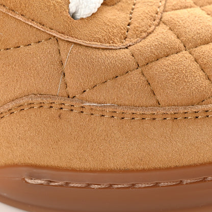 Chanel Suede Kidskin Quilted Sneakers 39 Dark Beige 9 of 12
