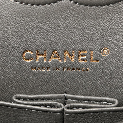 Chanel Caviar Chevron Quilted Medium Double Flap Dark Grey 6 of 11