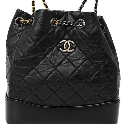 Chanel Aged Calfskin Quilted Small Gabrielle Backpack Black 8 of 10