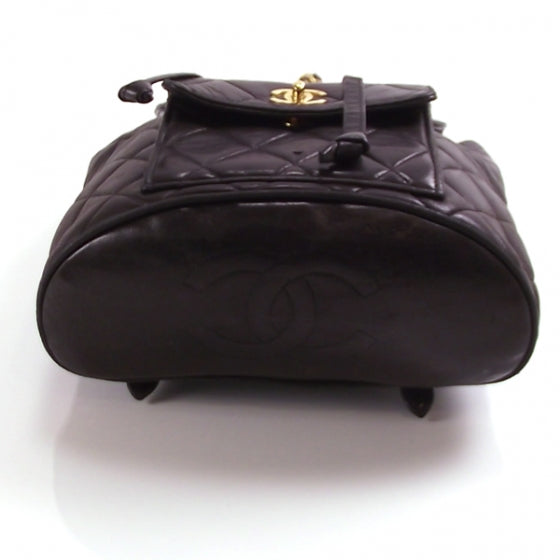 Lambskin Drawstring Backpack Black