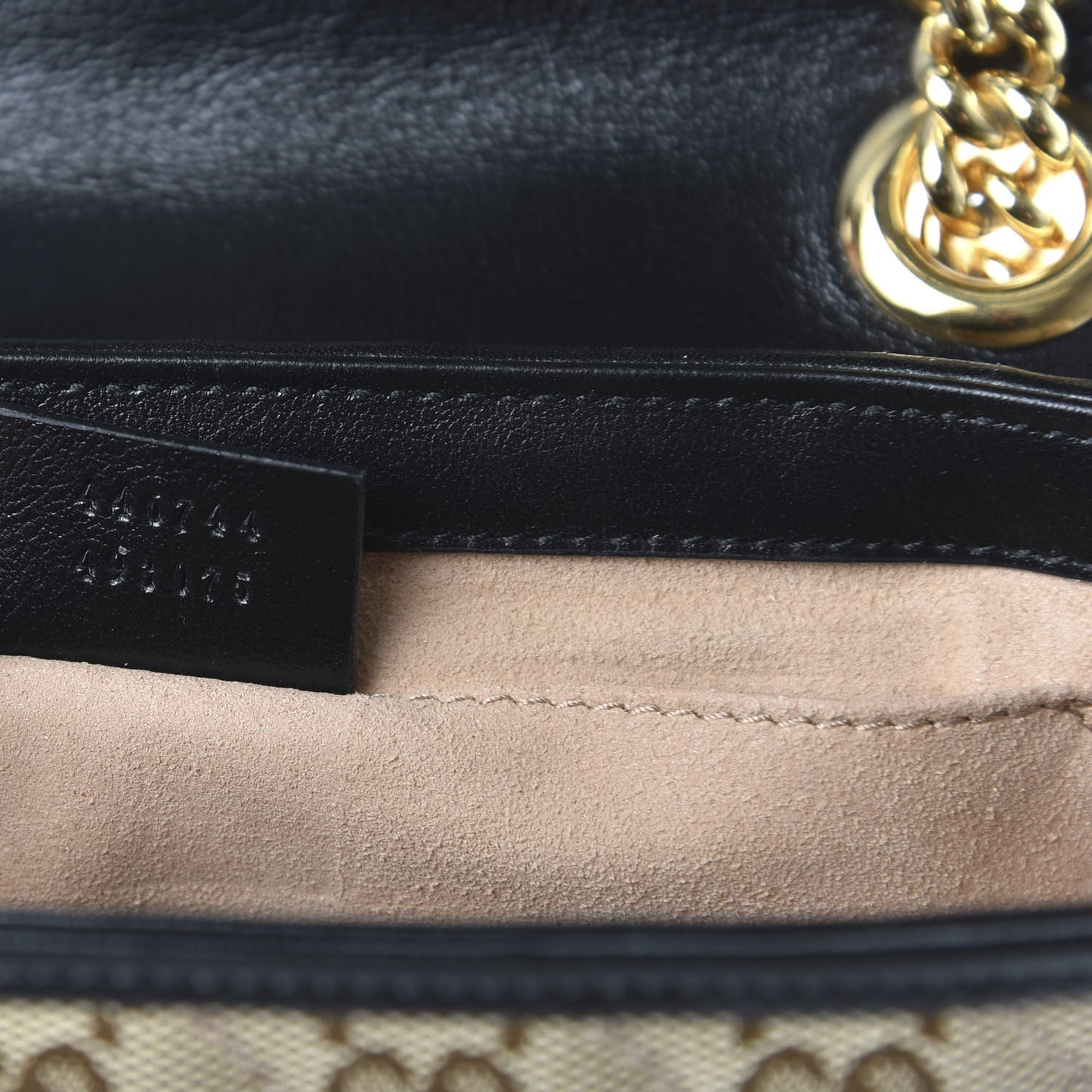 Monogram Matelasse Diagonal Mini GG Marmont Shoulder Bag Beige Black
