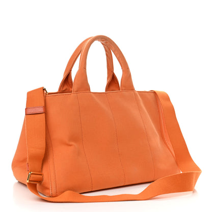 Prada Canapa Crystal Studded Tote Papaya 2 of 8