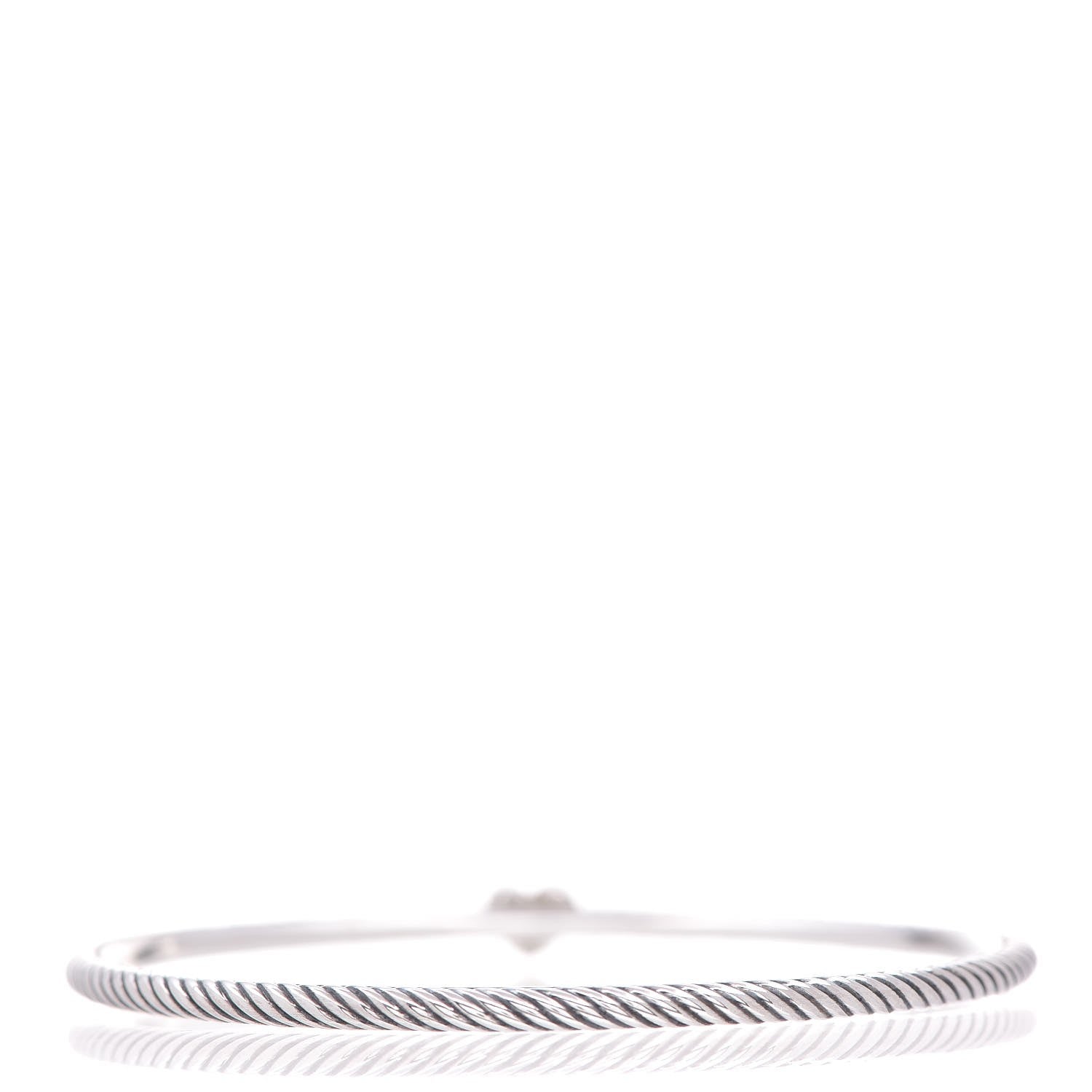 David Yurman Sterling Silver Diamond Cable Collectibles Heart Bracelet 3 of 4