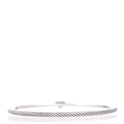 David Yurman Sterling Silver Diamond Cable Collectibles Heart Bracelet 3 of 4