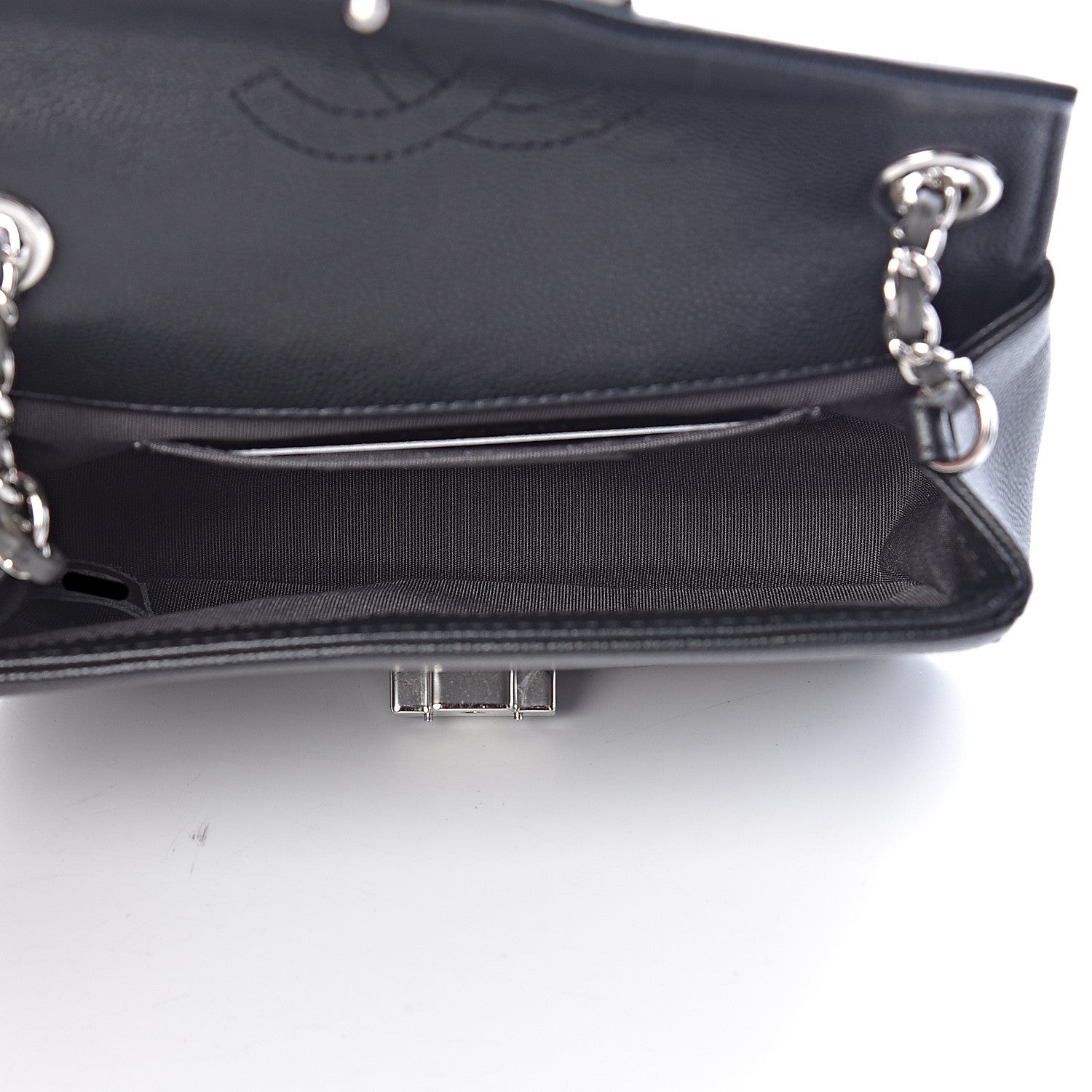 Chanel Caviar Macro Chevron Small Single Flap Black 5 of 10