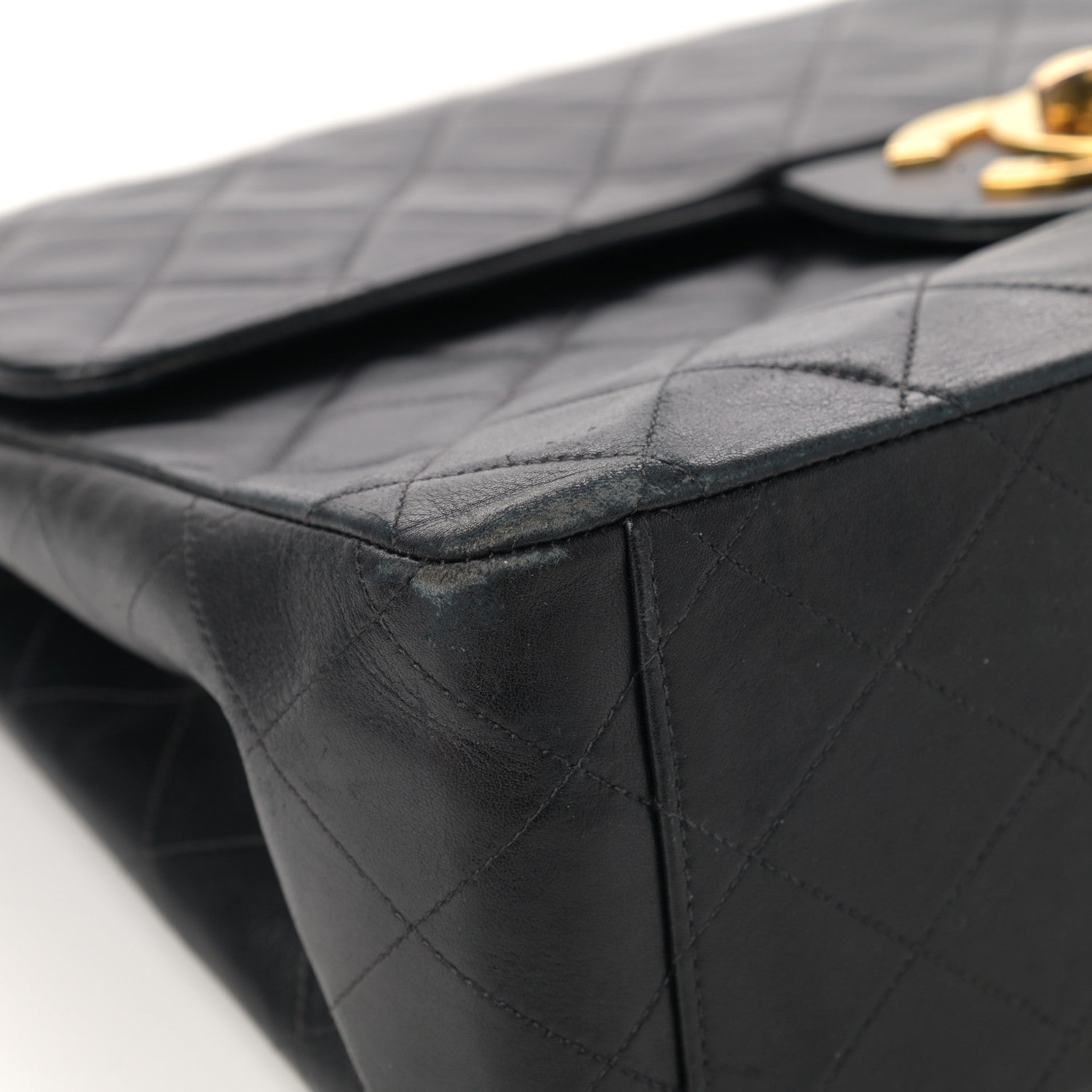 Chanel Lambskin Quilted XL Jumbo Single Flap Black 10 of 23