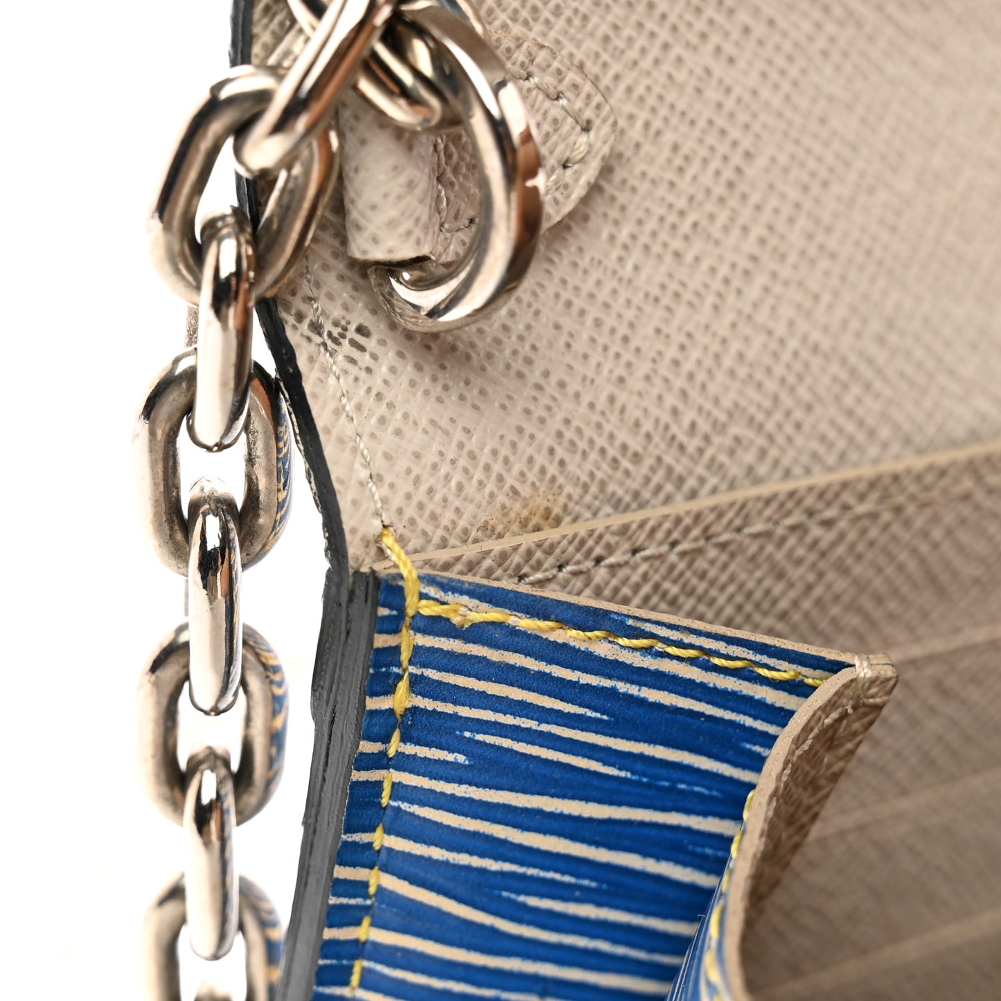 Epi Twist Chain Wallet Denim Light