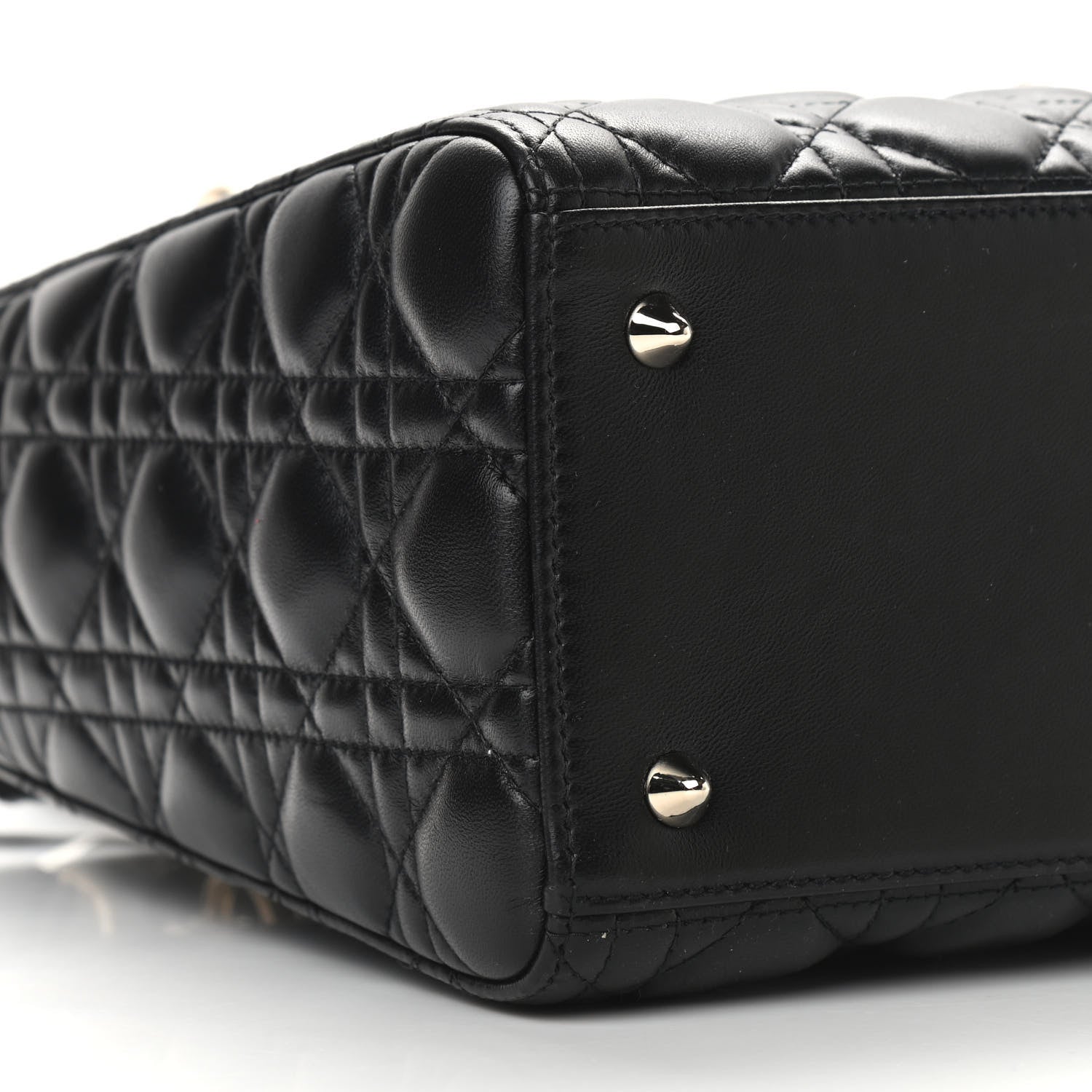 Christian Dior Lambskin Cannage Medium Lady Dior Black 7 of 8