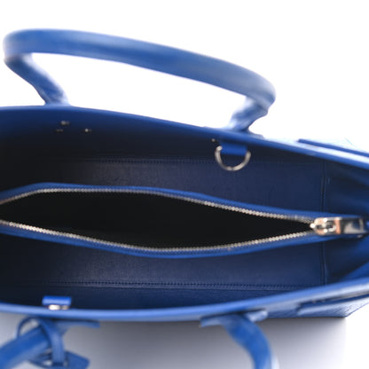 Saint Laurent Calfskin Crocodile Embossed Small Sac De Jour Royal Blue 7 of 12