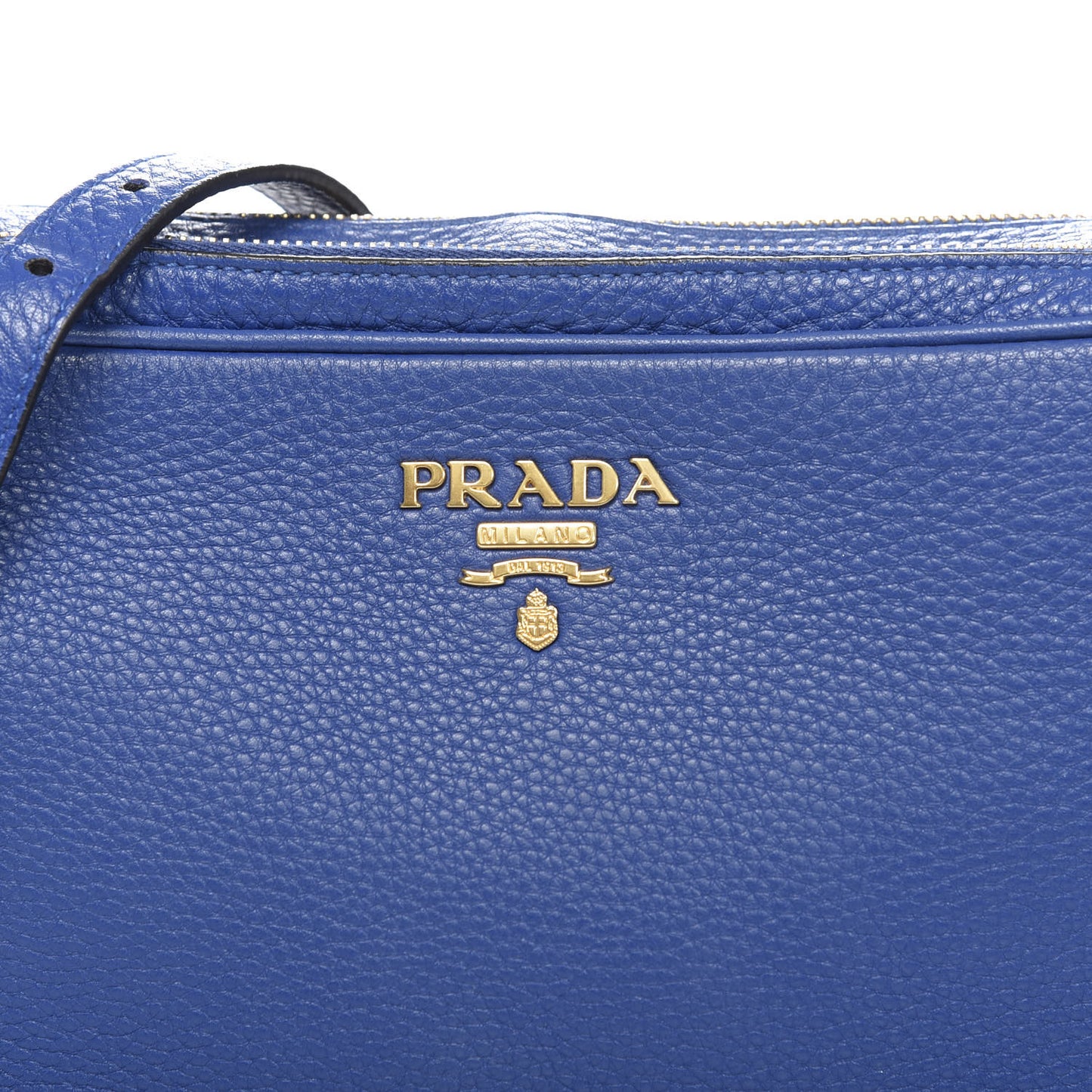 Vitello Daino Medium Double Zip Shoulder Bag Azzurro