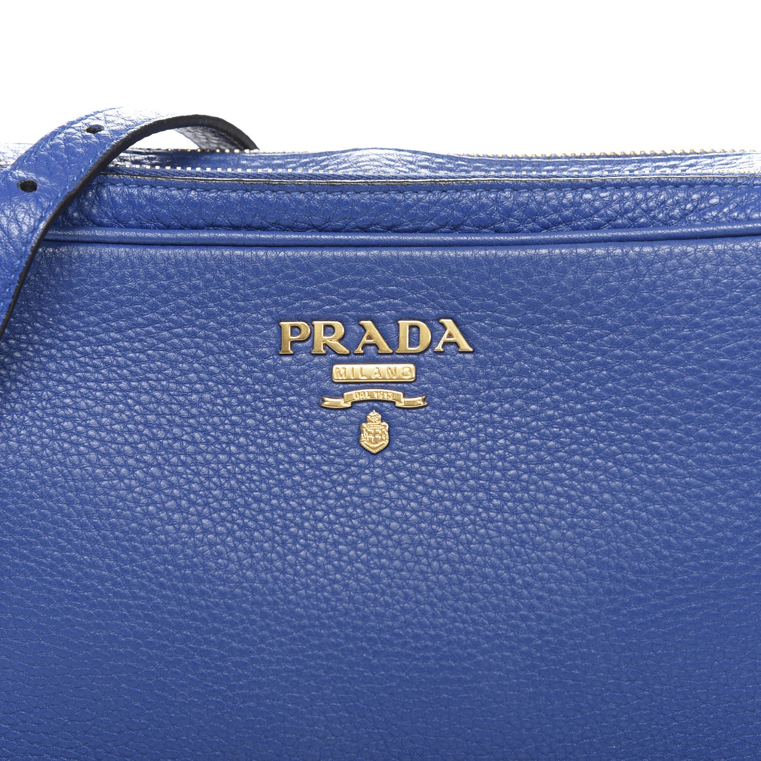 Prada Vitello Daino Medium Double Zip Shoulder Bag Azzurro 9 of 9