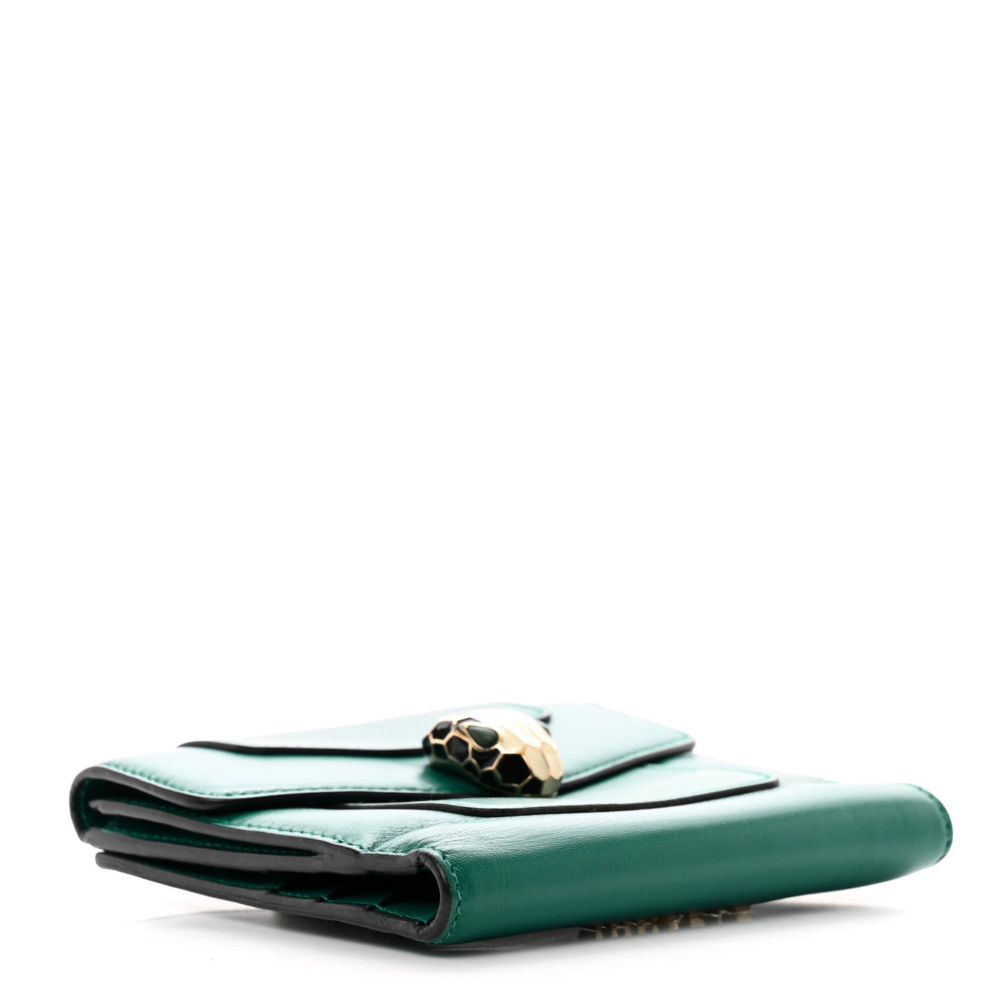 Calfskin Serpenti Forever Wallet Emerald Green