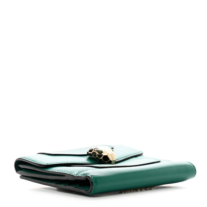 Bulgari Calfskin Serpenti Forever Wallet Emerald Green 4 of 9
