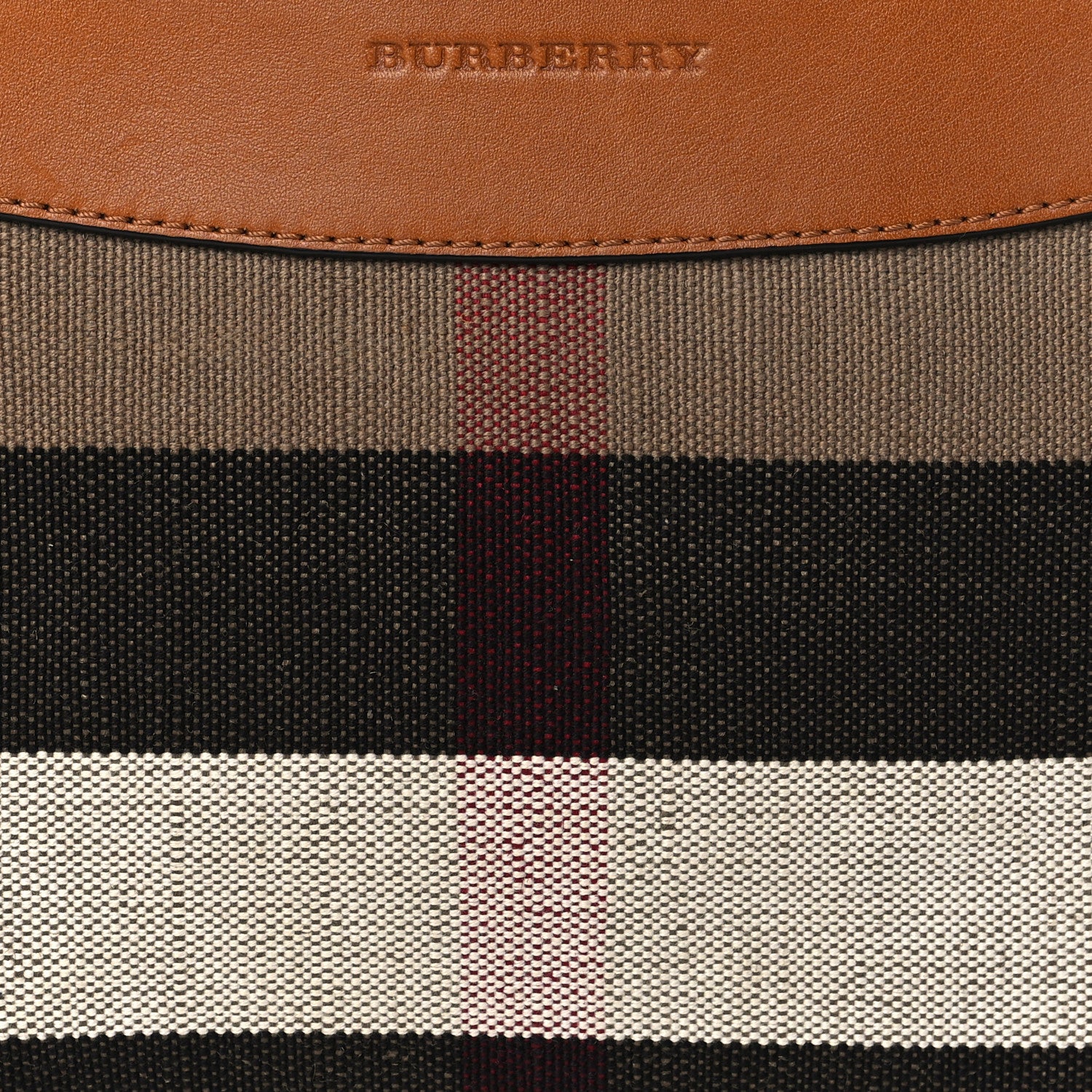 Burberry Mega Check Peyton Crossbody Clutch Bag Saddle Brown 8 of 10