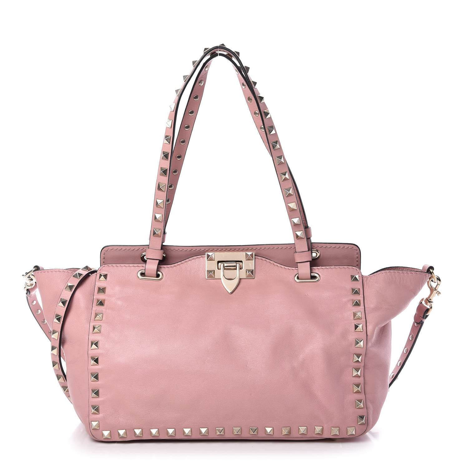 Valentino Garavani Vitello Small Rockstud Tote Pop Gardenia 1 of 9