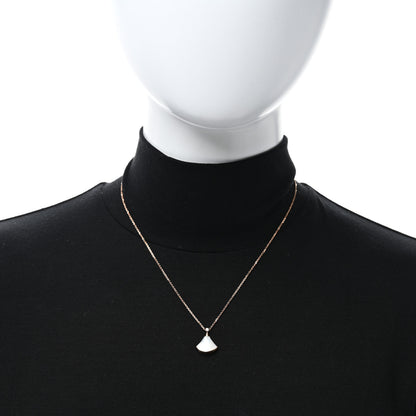 Bulgari 18K Rose Gold Diamond Mother of Pearl Small Divas' Dream Pendant Necklace 2 of 5