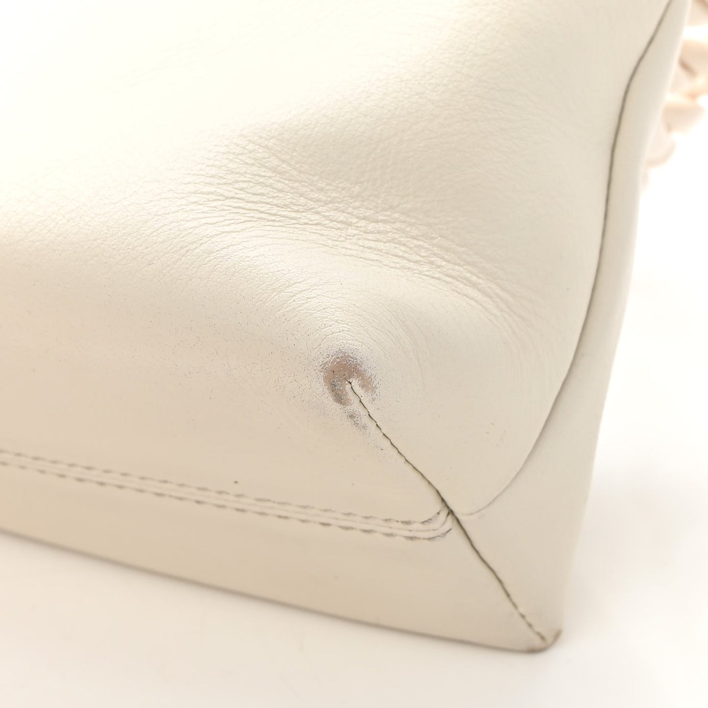 Calfskin Mini Label Shoulder Bag White