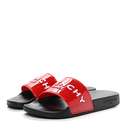 Givenchy Rubber Logo Pool Slide Sandals 38 Red 3 of 8