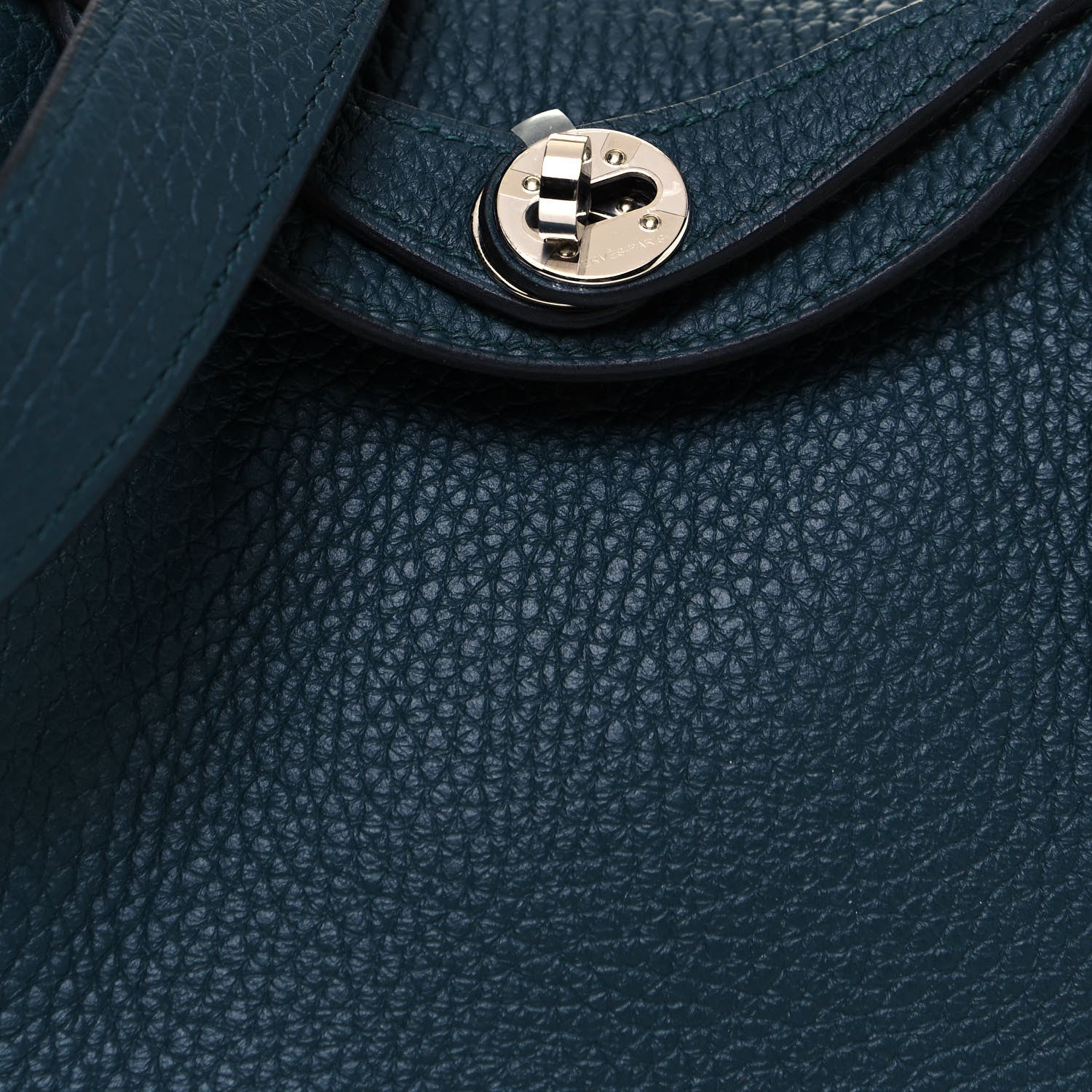 Hermes Taurillon Clemence Mini Lindy 20 Vert Cypress 7 of 12